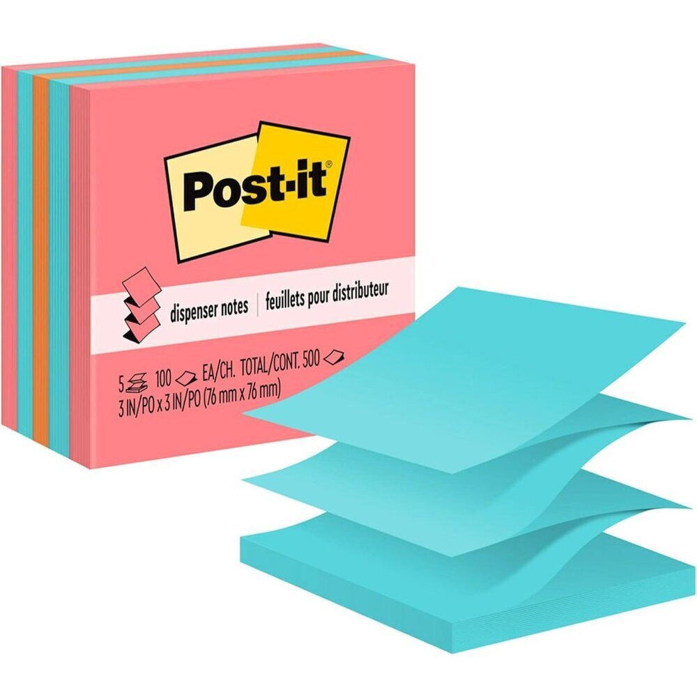 Pop-up Notes, 3x3 in, 5 Pads, America's Favorite Sticky Notes, Assorted Colors,